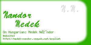 nandor medek business card